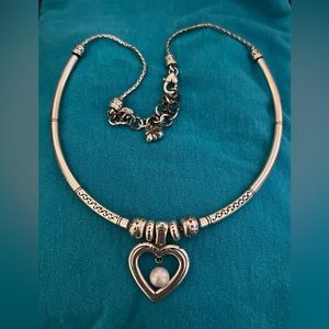 Brighton Collar Style Necklace with Pearl Drop